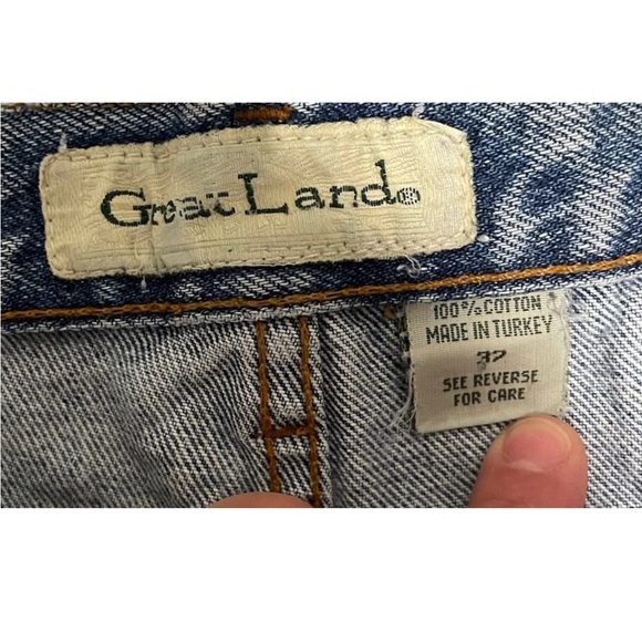 Vintage GreatLand Denim Jean Shorts Mens 32 Relaxed Cotton Y2K Late 90s - Picture 7 of 8